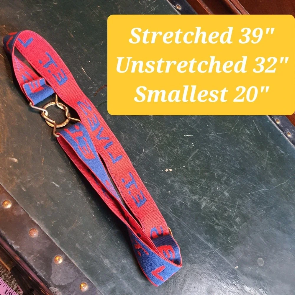 Vintage Universal City Studios Blue And Red ET Lives Stretchy Belt Movie Collect